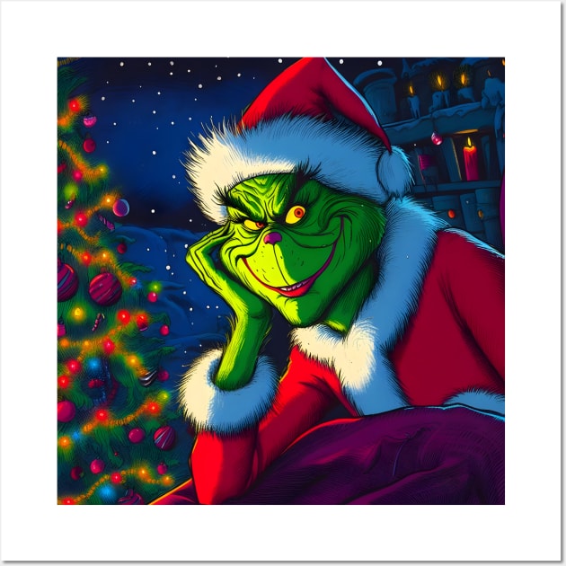 Whimsical Holidays: Grinch-Inspired Artwork and Festive Delights Wall Art by insaneLEDP